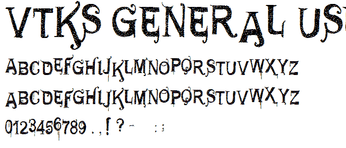 VTKS GENERAL USE font